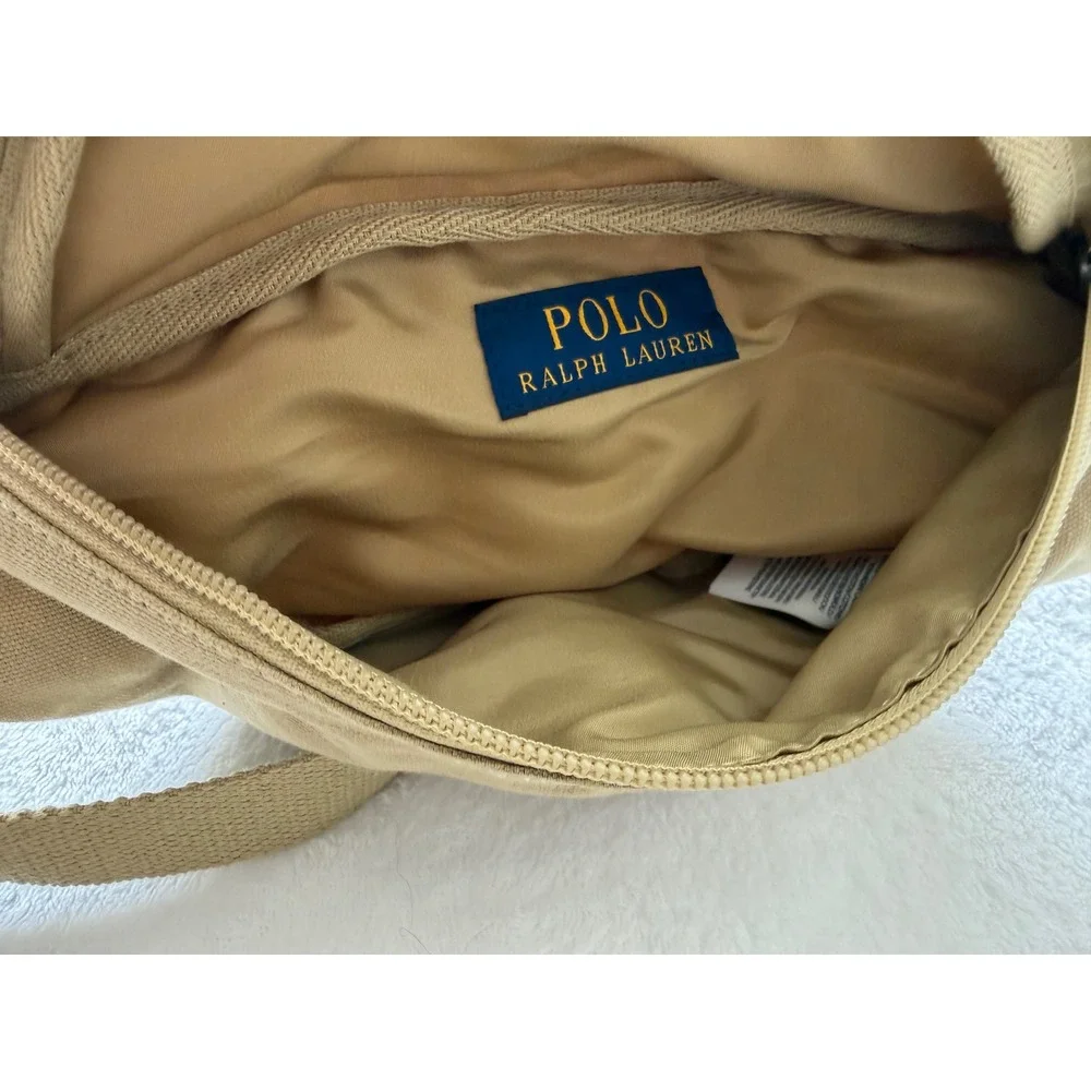 Polo Ralph Lauren Polo Bear Canvas Belt Bag Khaki Waist Crossbody Fanny Pack